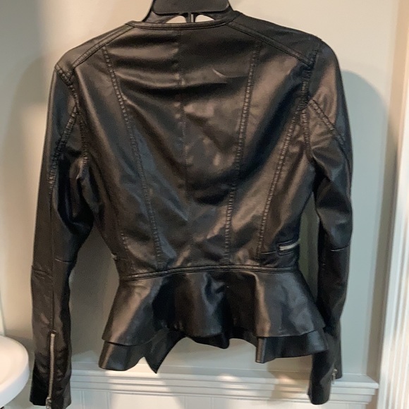 XS BLANK NYC black leather peplum jacket - Picture 3 of 4